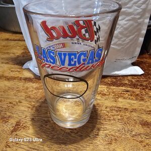 Budweiser Bud Las Vegas Speedway Pint Beer Glass NASCAR Racetrack